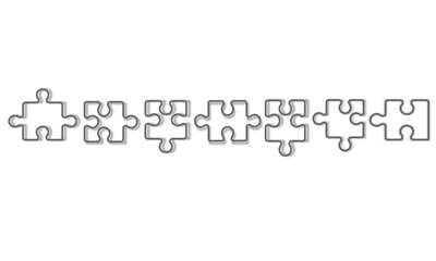 Puzzle Elemente Verbindung Band Banner Reihe Hintergrund