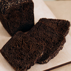 piece of bread on a cutting board