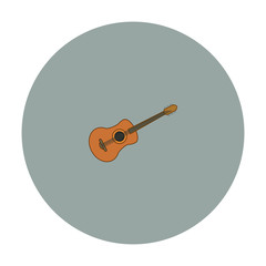 acoustic guitar musical instruments on white background