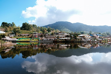 Fototapeta na wymiar Rak Thai Village, an ancient village surrounded by nature, Mae Hong Son, Thailand.