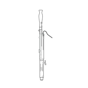 bassoon musical instruments on white background