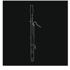 bassoon musical instruments on white background