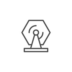 Lottery wheel line outline icon
