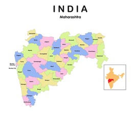 Maharashtra map 2019. new map of Maharashtra. districts in Maharashtra.