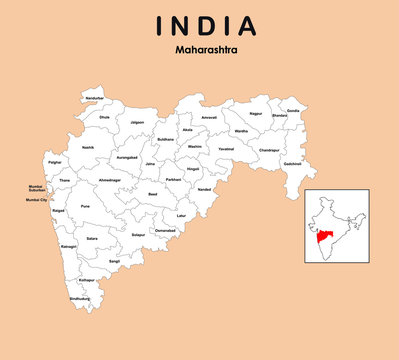 High Resolution Map of Maharashtra HD  BragitOffcom