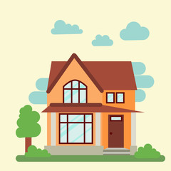 Home sweet home. Family house Vector flat house