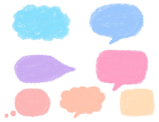Set of watercolor speech bubbles.Collection of banner.Pastel color stickers for decorating.