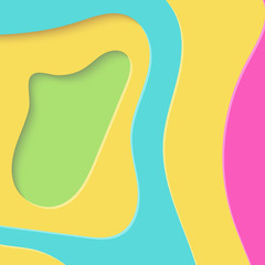 Colorful spectrum rainbow bright wave paper cut background template