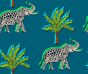 Vector background hand drawn doodle elephant. Hand drawn ink illustration. Modern ornamental decorative background. Vector pattern. Print for textile, cloth, wallpaper, scrapbooking