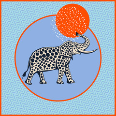 Vector background hand drawn doodle elephant. Hand drawn ink illustration. Modern ornamental decorative background. Vector pattern. Print for textile, cloth, wallpaper, scrapbooking