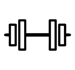 weight lifting dumbbell vector isolated in black and white for apps logo, sign or website