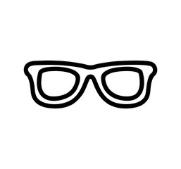 Reading or sun glasses in black and white vector isolated for signs, logo, apps or website