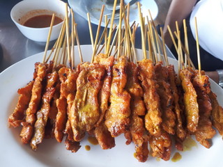 Delicious menu called satay pork