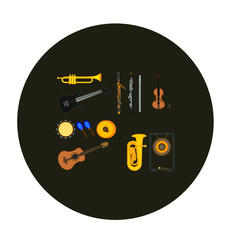 musical instruments on white background