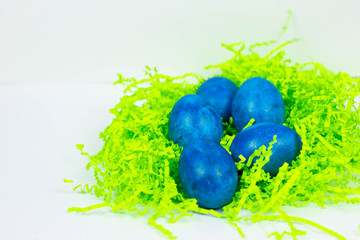 Easter, classic blue Easter eggs