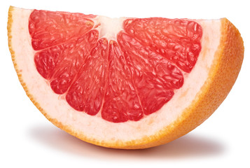 Grapefruit slice isolated on white background