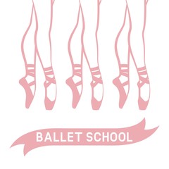 Dancing ballerinas in pointe shoes
