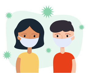 masked family protects itself and others from the virus