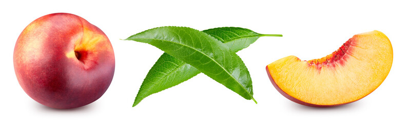 Collection peach on white background