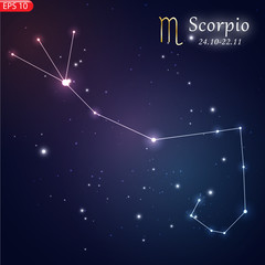 Capricorn Zodiacal constellation with bright stars