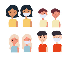 masked family protects itself and others from the virus