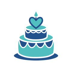 birthday cake icon design, flat style trendy collection