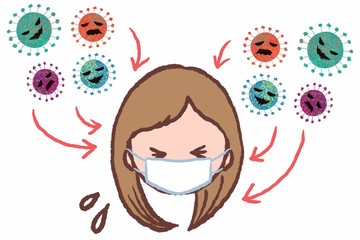 「コロナウイルス攻撃」医療の解説イラスト[ウイルス・社会問題を親しみやすいイラストで説明]