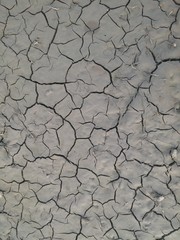 Dry cracked ground / no rainfall / drought season / soil drying out / no life no vegetation