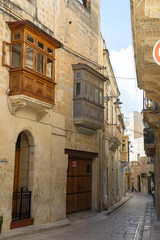 Malta/Malta 30.09.2015. Calles de La Valeta con sus Gallarijas, Balcones de colores tipicos de Malta