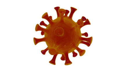 Coronavirus Covid-19 cells abstract painting isolated on white background
