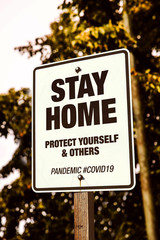 Stay at Home Road Sign