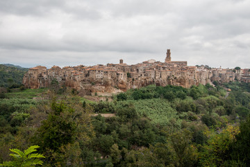 Fototapeta na wymiar Panoramic view of the city in the rock