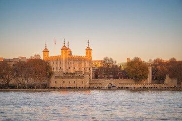 The Tower of London at sunset, United Kingdom