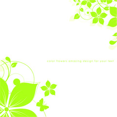 abstract green background with flowers