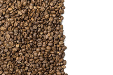 Coffee beans on a white background