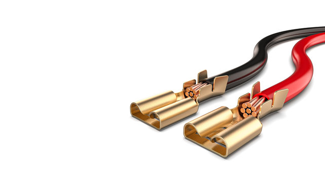 Brass Electrical Wire Connector. Template, Mockup, Isolated.