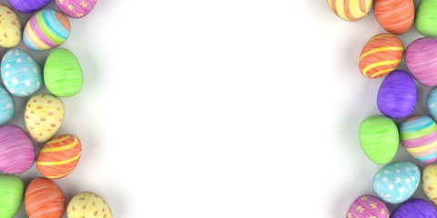 Bunte Ostereier auf einem weissen Hintergrund