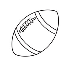 Rugby football ball line icon isolated on a white