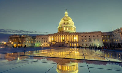 The United States Capitol building at night in Washington DC, United States of America
- 335255369