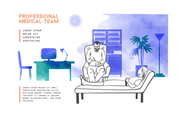 medical team sketch illustration