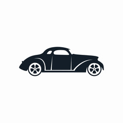 Fototapeta na wymiar classic car logo black silhouette