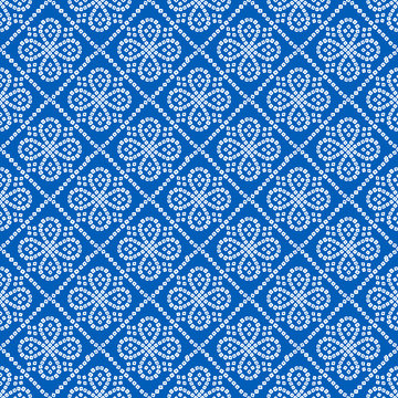 seamless indian bandana pattern design blue background