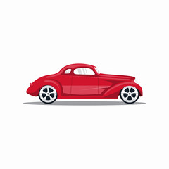Fototapeta na wymiar classic car logo red illustration