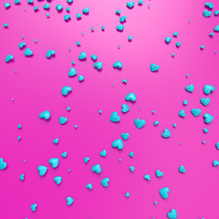 Turquoise Flowing Hearts Background