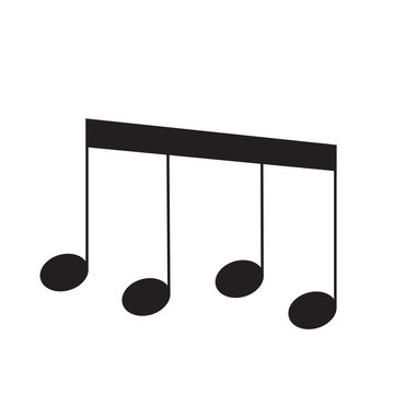 Music note icon vector flat isolated on white