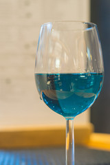 glass of blue wine from madrid