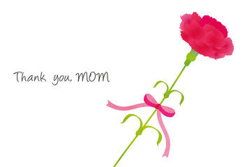 Thank you MOM! Vector illustration of carnation