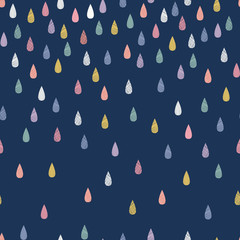 Navy graduated rainbow raindrops seamless repeat pattern. Great for paper products and stationery such as invitations, notebooks and party items. Would be great for gift and home ware products such as