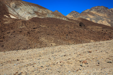 California / USA - August 22, 2015: The landscape around artist drive in Death Valley National Park, California, USA