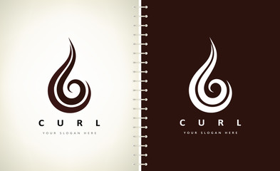 Curl hair logo vector. Beauty salon design.